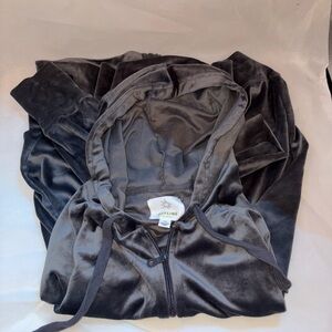 Aerie Charcoal Velvet Teddy Jacket